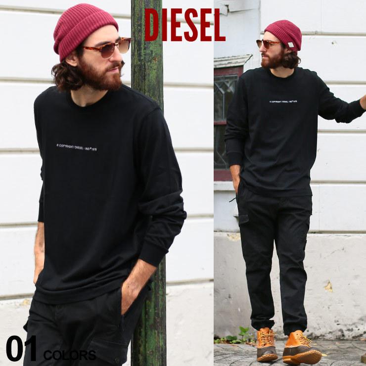 当店人気 送料無料 ディーゼル メンズ Tシャツ 長袖 Diesel コピーライト ロゴ 刺繍 クルーネック ロンt 黒 ブランド トップス カットソー Dsacatm 包装無料 送料無料 Www Skylanceronline Com