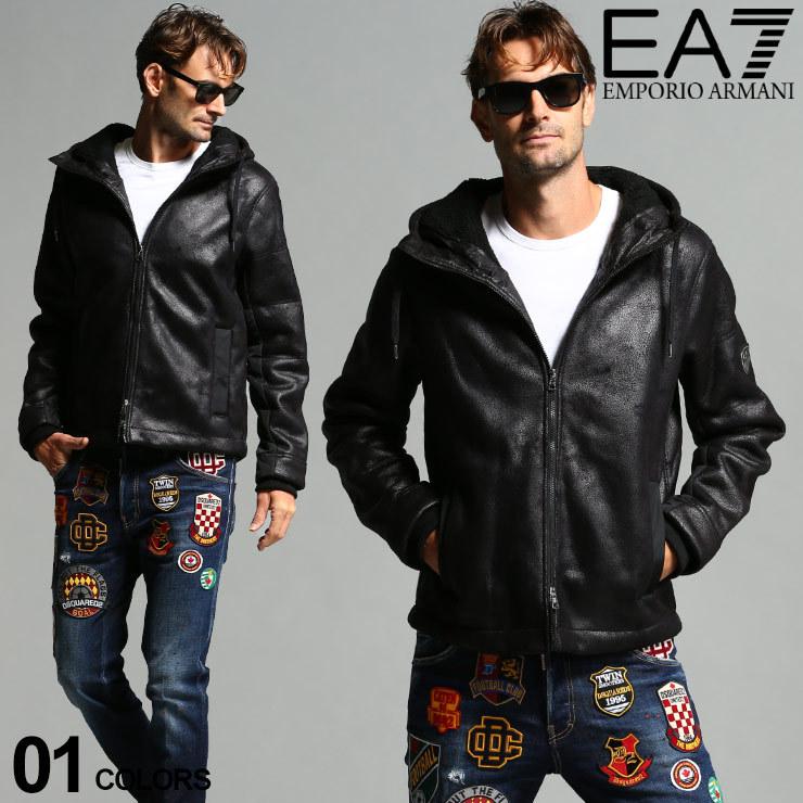 エンポリオアルマーニ メンズ ブルゾン Emporio Armani Ea7 フェイクレザー ジャケット フード 裏ボア ボンバージャケット ブランド アウター Ea6hpba5pn54z ゼンオンライン 通販 Yahoo ショッピング