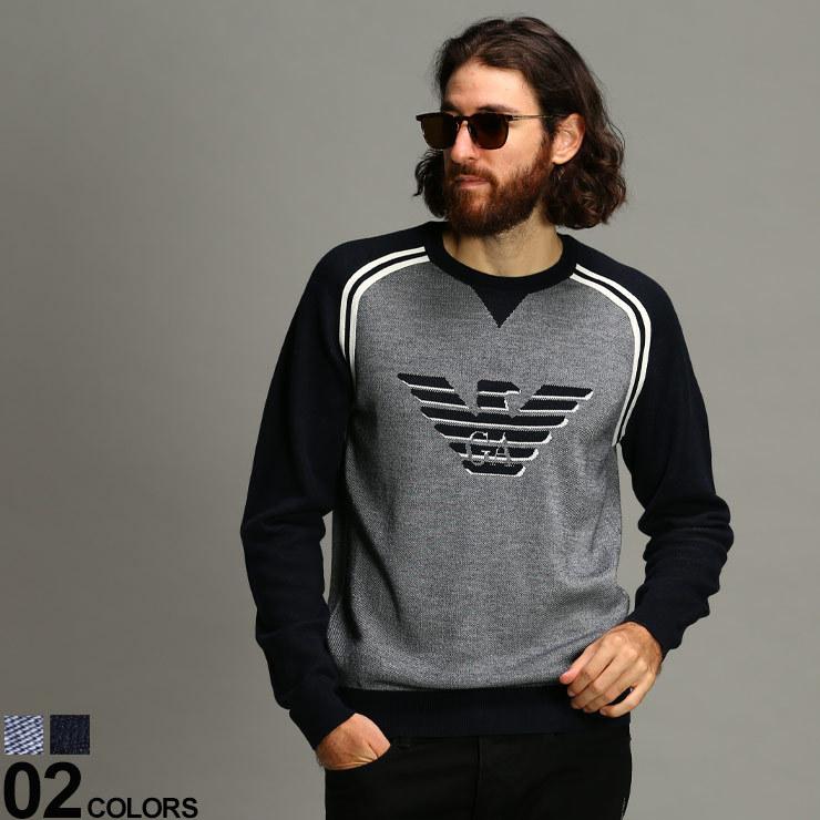エンポリオ アルマーニ メンズ ニット Emporio Armani セーター ウール ロゴ クルーネック ラグランスリーブ ブランド トップス プルオーバー Ea6h1mta1mdfz ゼンオンライン 通販 Yahoo ショッピング
