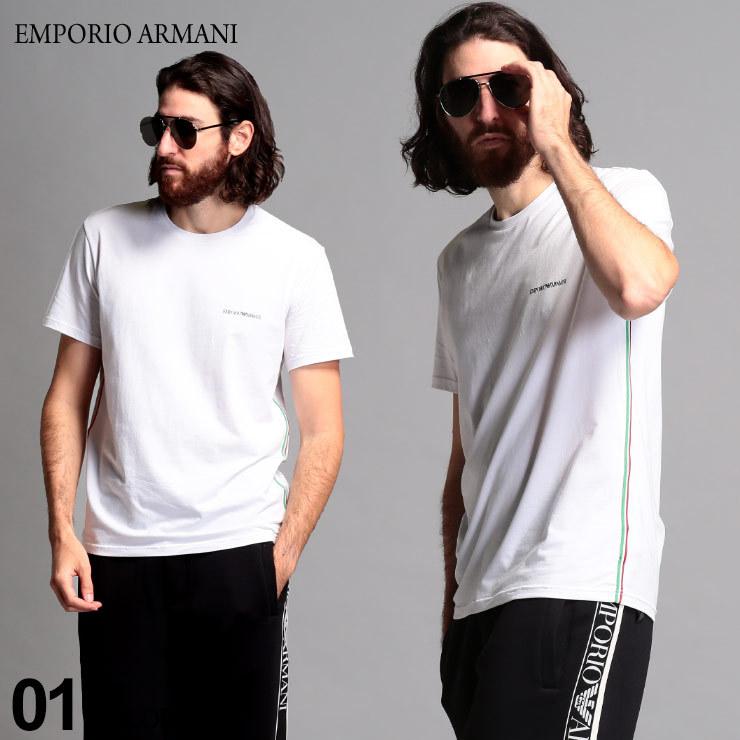 エンポリオ アルマーニ メンズ Tシャツ 半袖 EMPORIO ARMANI トリコローレ ライン パイピング ロゴ プリント クルーネック ブランド トップス 白T EA1108530A510 :7537215768-12:ゼンオンライン - 通販 - Yahoo!ショッピング