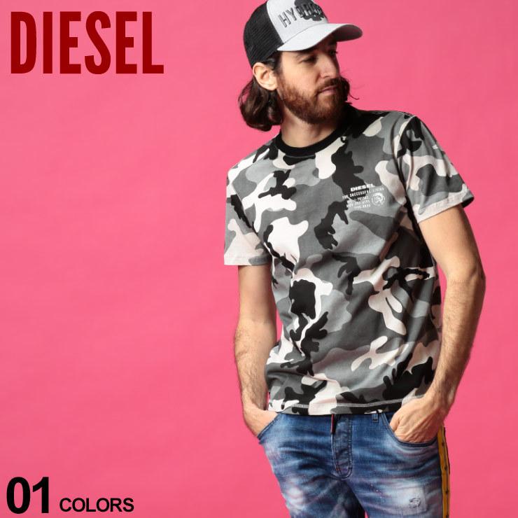 ディーゼル メンズ Tシャツ 半袖 Diesel 迷彩 総柄 クルーネック ロゴ プリント ブランド トップス カモフラージュ リンガーネック Dsahazwe ゼンオンライン 通販 Yahoo ショッピング