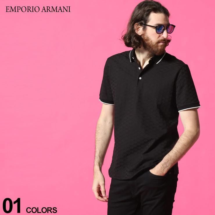 エンポリオアルマーニ メンズ ポロシャツ EMPORIO ARMANI ジャガード イーグル ロゴ ライン 半袖 ブランド トップス コットン  EA8N1FP01JHWZ :7537215931:ゼンオンライン - 通販 - Yahoo!ショッピング