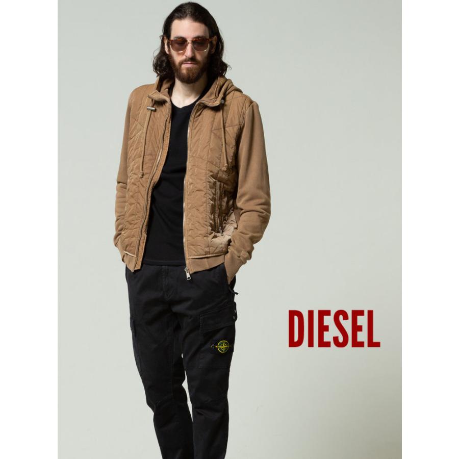 DIESEL（ディーゼル） スウェット ナイロン パディング パーカー