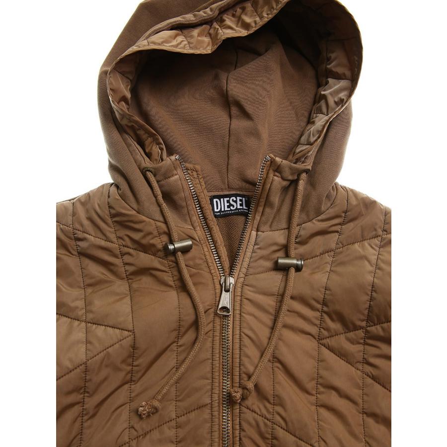 DIESEL ディーゼル スウェット ナイロン パディング パーカー ブランド