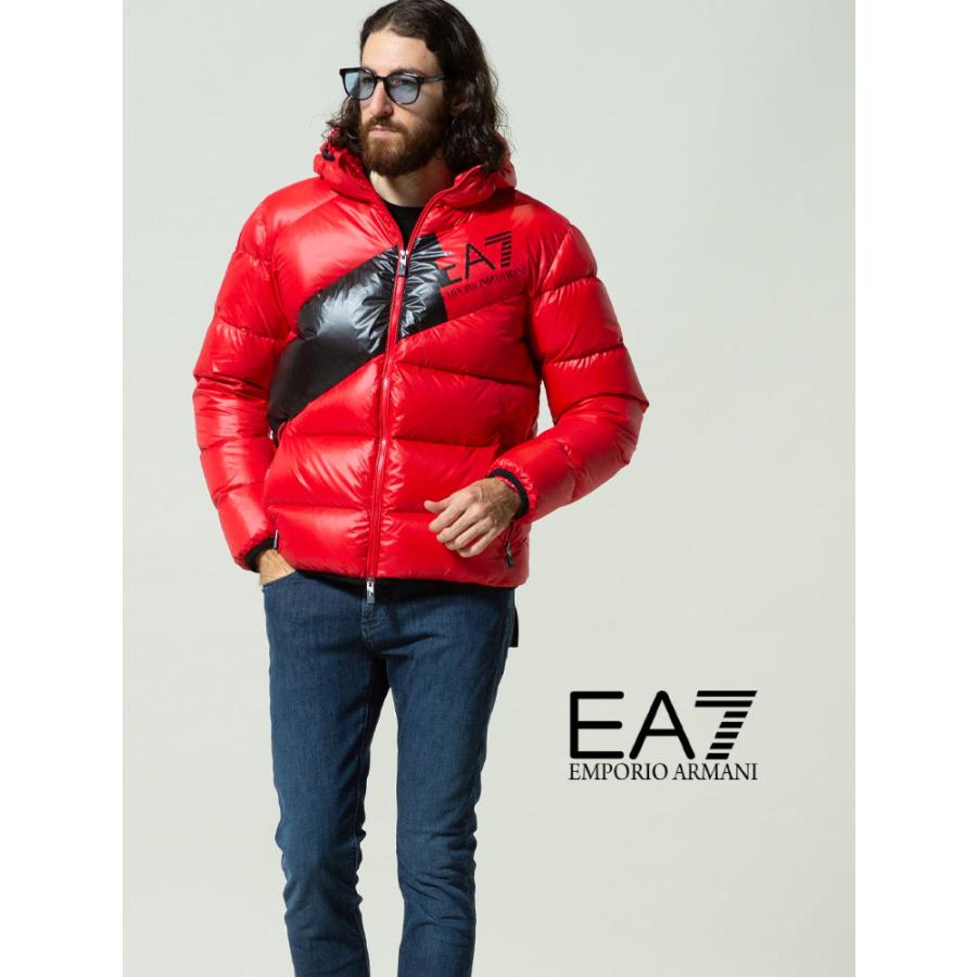 エンポリオアルマーニ メンズ EMPORIO ARMANI EA7 ロゴ フード フルジップ ダウンジャケット ブランド アウター ブルゾン ダウン  EA6KPB53PNR4Z