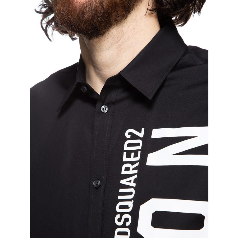 ディースクエアード メンズ シャツ DSQUARED2 縦ICON プリント 長袖