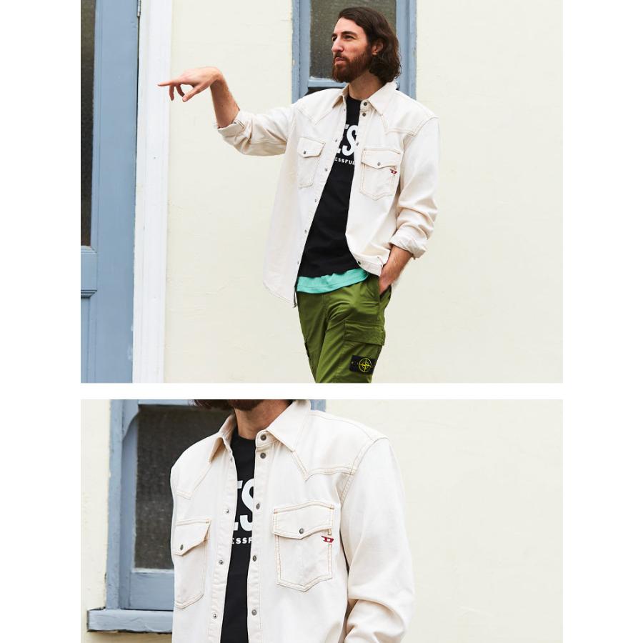 DIESEL（ディーゼル） シャツ メンズ ホワイト デニム ポケット