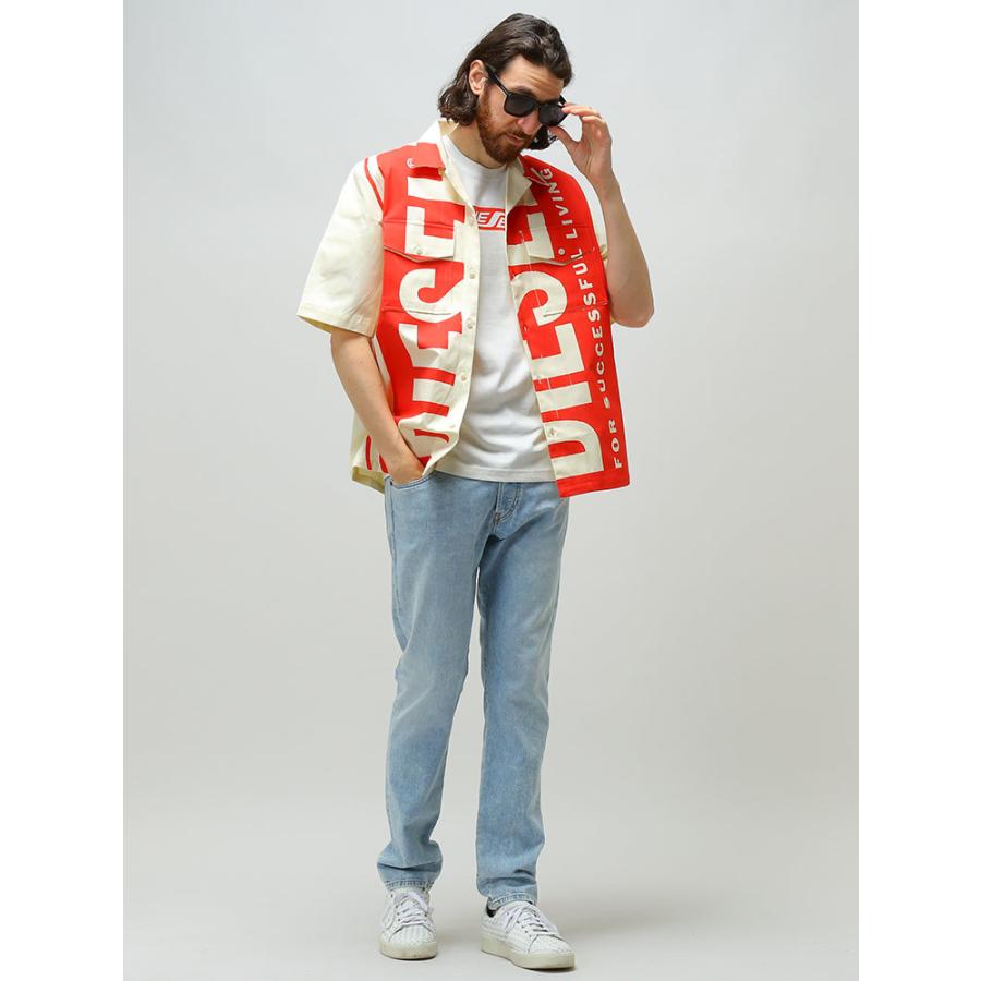 DIESEL ディーゼル メンズ シャツ 半袖 ロゴ プリント ポケット