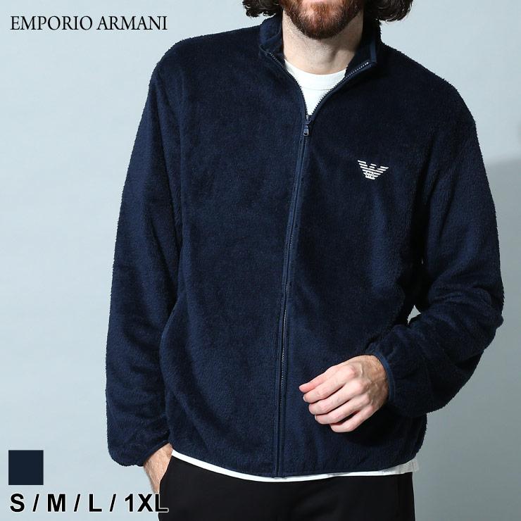 エンポリオアルマーニ メンズ フリースジャケット EMPORIO ARMANI ブランド フルジップ フリース ボア ロゴ