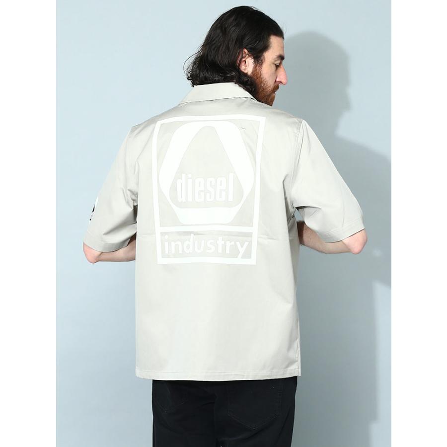 DIESEL ディーゼル シャツ メンズ 半袖 開襟シャツ バックプリント S  