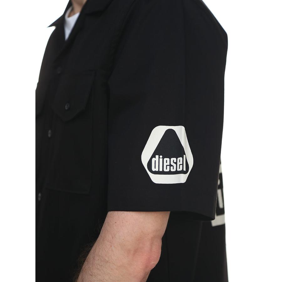 DIESEL ディーゼル シャツ メンズ 半袖 開襟シャツ バックプリント S  