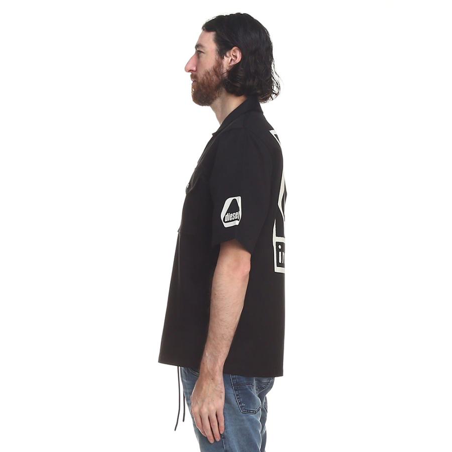 DIESEL ディーゼル シャツ メンズ 半袖 開襟シャツ バックプリント S  