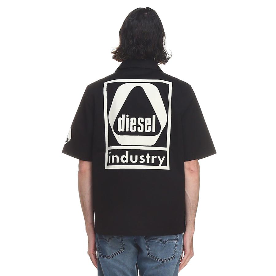 DIESEL ディーゼル シャツ メンズ 半袖 開襟シャツ バックプリント S  