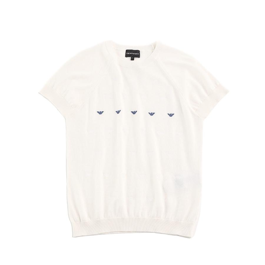 アルマーニ レディース Tシャツ EMPORIO ARMANI エンポリオアルマーニ 半袖 サマーニット ロゴ セーター コットン EAL3R2MTB2M05Z｜zen｜09