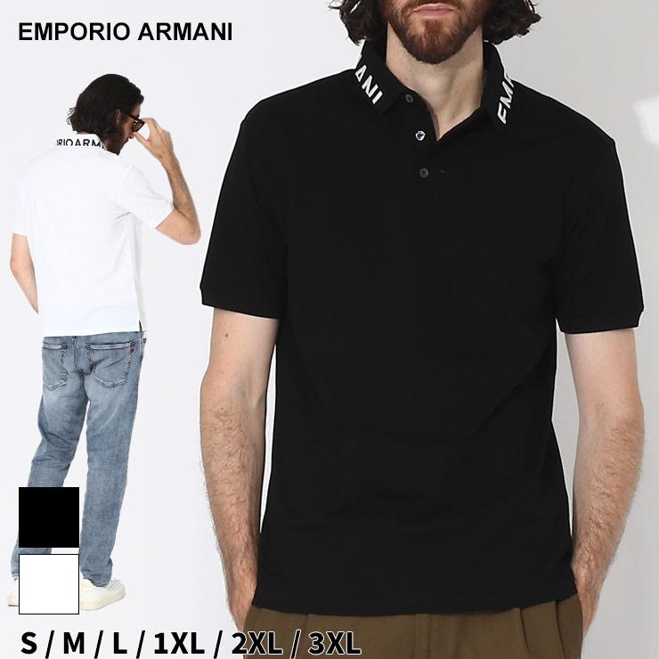 EMPORIO ARMANI EA7 ロゴプレート 半袖 ポロシャツ 黒アルマーニ