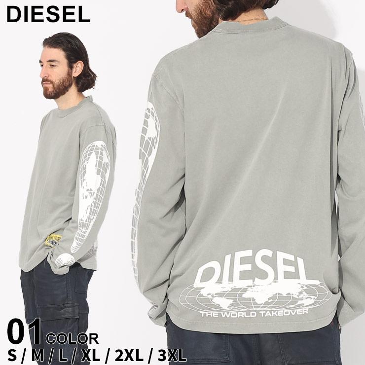 DIESEL ディーゼル Tシャツ 長袖 メンズ ロンT ロゴ プリント 