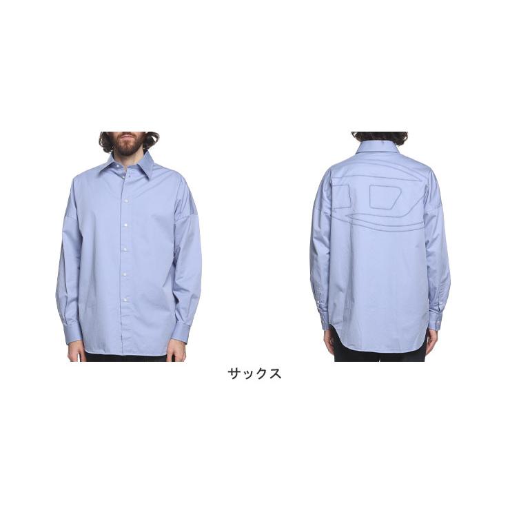 DIESEL ディーゼル シャツ メンズ 長袖 コットン 刺繍 バック