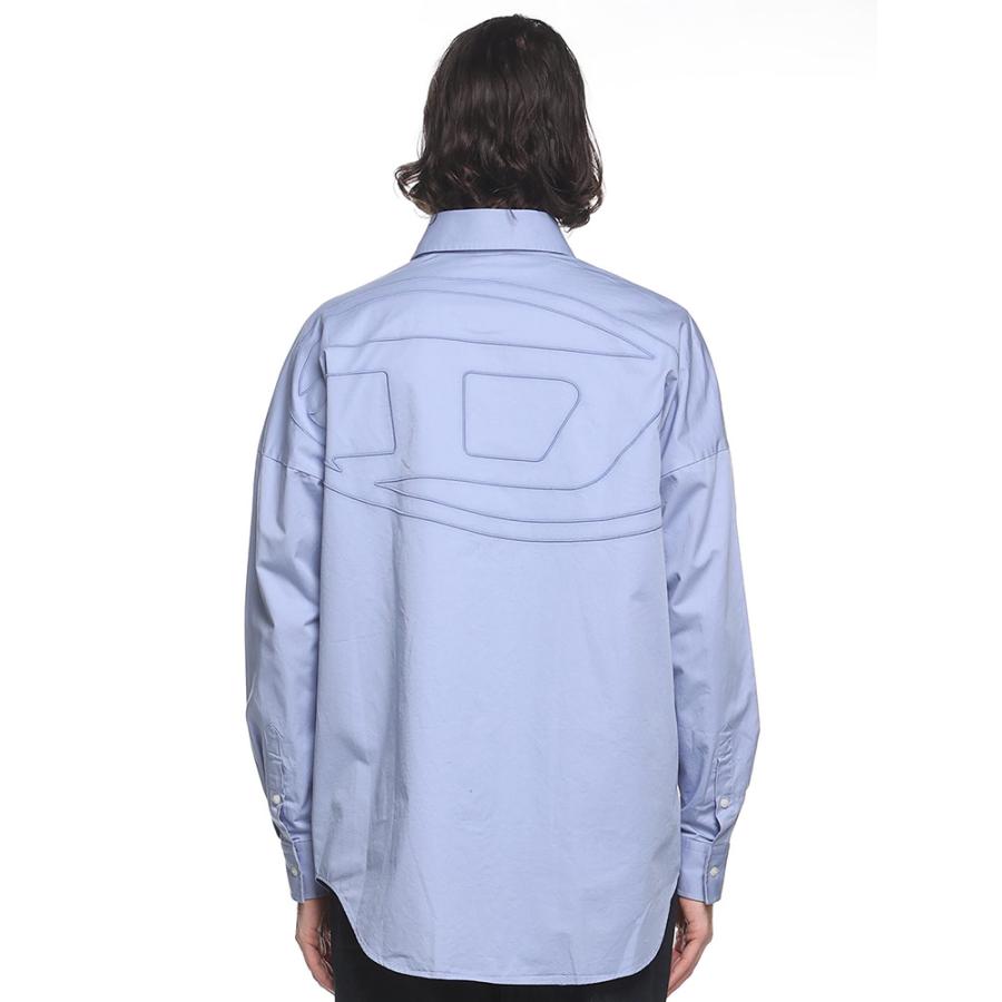 DIESEL（ディーゼル） シャツ メンズ 長袖 コットン 刺繍 バックロゴ