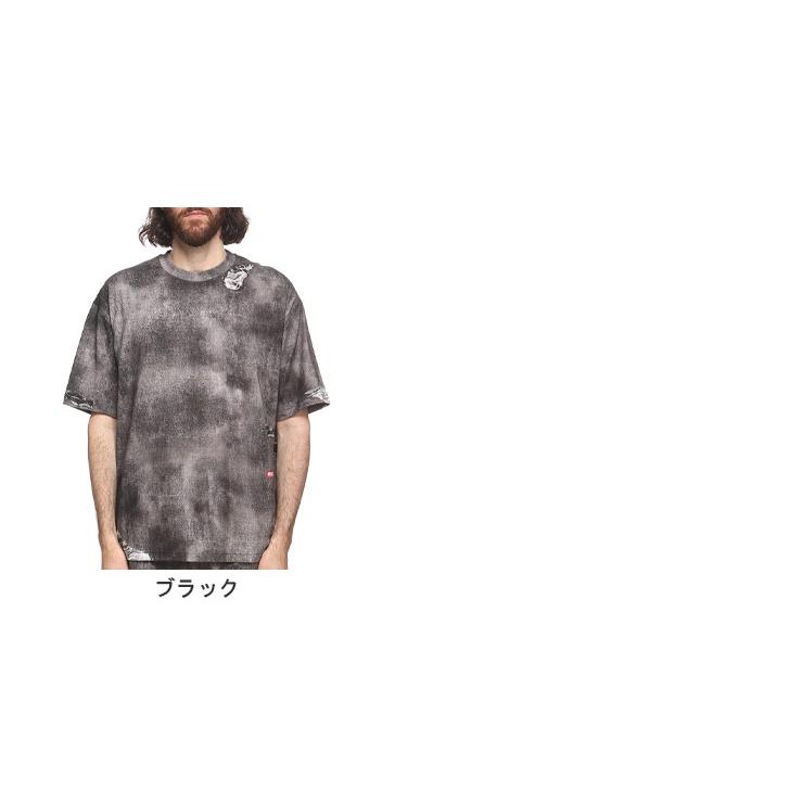 DIESEL（ディーゼル） トロンプルイユ 総柄プリント クルーネック 半袖