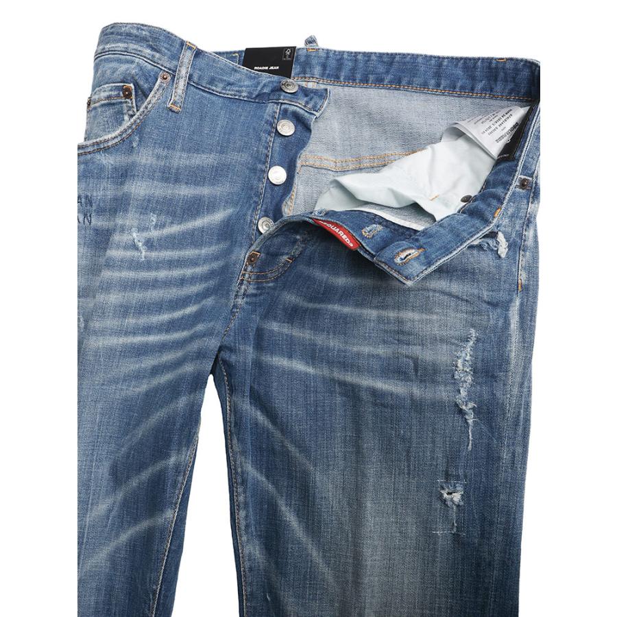 ディースクエアード DSQUARED2 デニム ダメージ加工 手縫いデザイン ボタンフライ ジーンズ メンズ RoadieJean D2LB1444S30342の画像