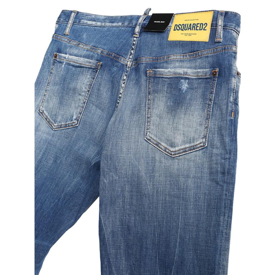 ディースクエアード DSQUARED2 デニム ダメージ加工 手縫いデザイン ボタンフライ ジーンズ メンズ RoadieJean D2LB1444S30342の画像