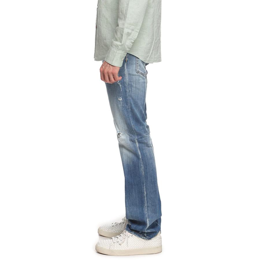 ディースクエアード DSQUARED2 デニム ダメージ加工 手縫いデザイン ボタンフライ ジーンズ メンズ RoadieJean D2LB1444S30342の画像