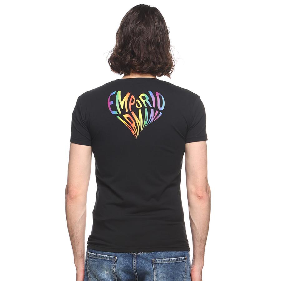 EMPORIO ARMANI(エンポリオアルマーニ) MILANO レインボーロゴ クルーネックTシャツ メンズ  XS【中古】【ブランド古着バズストア】 EMPORIO ARMANI (エンポリオ アルマーニ) レインボーロゴ バック
