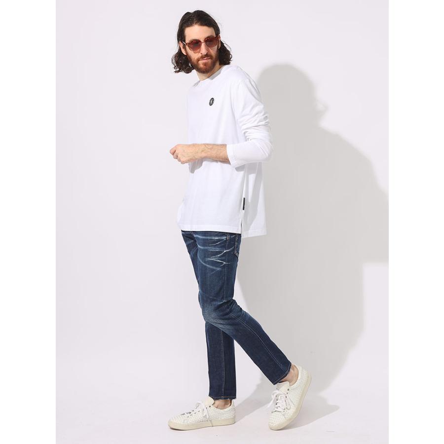Just cavalli (ジャスト カヴァリ) 胸ロゴパッチ クルーネック 長袖 T 
