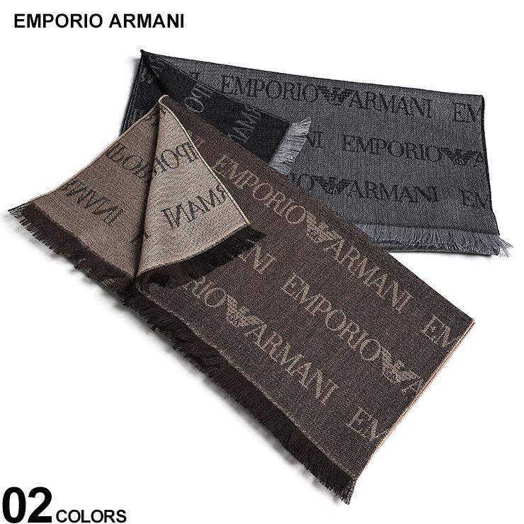 EMPORIO ARMANI エンポリオアルマーニ ウール混 総柄 ラインロゴ