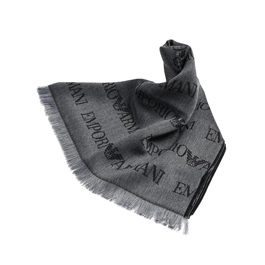 EMPORIO ARMANI エンポリオアルマーニ ウール混 総柄 ラインロゴ