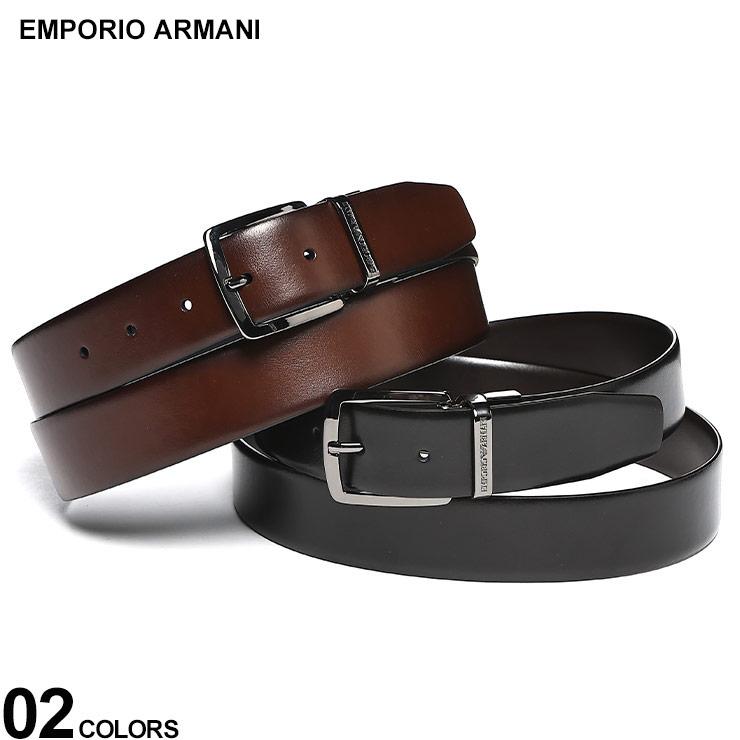 EMPORIO ARMANI エンポリオアルマーニ スムースレザー バックル回転式