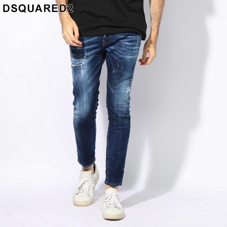 DSQUARED2（ディースクエアード） ダメージ＆ウォッシュ レザーラベル