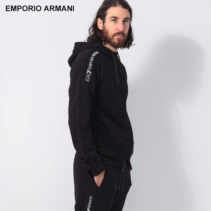 EMPORIO ARMANI エンポリオアルマーニ 裏毛 肩ラインロゴ フルジップ 