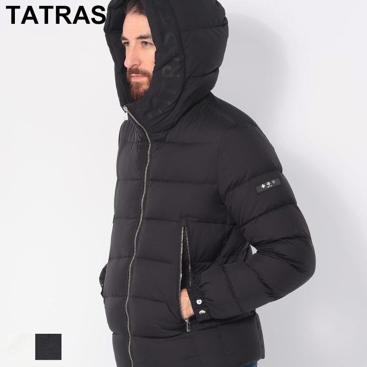 TATRAS タトラス メンズ ダウン フードロゴ マット素材 ショート TATRAS タトラス メンズ ダウン フードロゴ マット素材 ショート