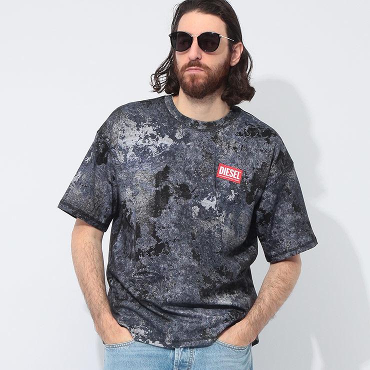 DIESEL（ディーゼル） マーブルウォッシュ クルーネック 半袖 Tシャツ