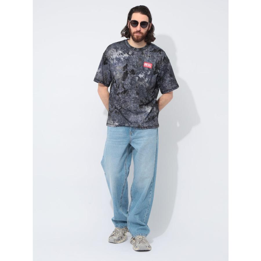 DIESEL（ディーゼル） マーブルウォッシュ クルーネック 半袖 Tシャツ