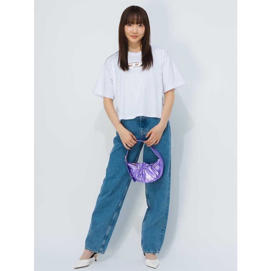 DIESEL レディース 半袖 トップス インディゴ リブ オーバルロゴ DIESEL（ディーゼル）の「レディース 半袖 トップス インディゴ リブ