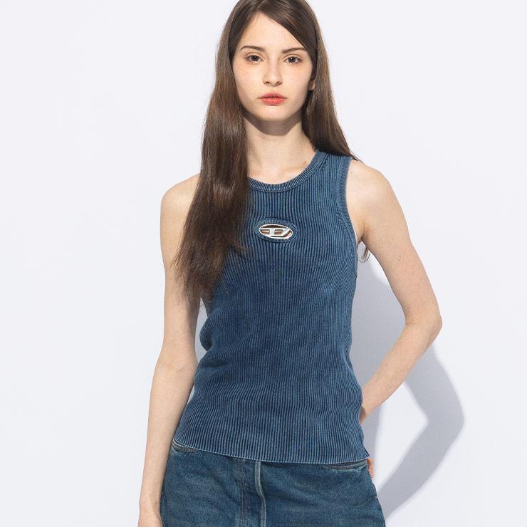 DIESEL（ディーゼル） オーバルDプレートクルーネック ニット タンク