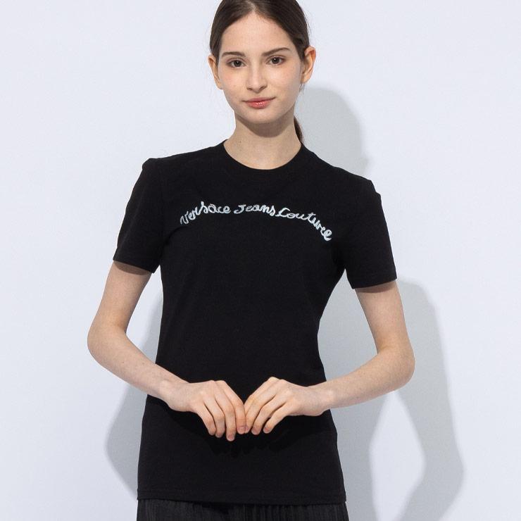 未使用 ヴェルサーチ VERSACE JEANS COUTURE Tシャツ カットソー 半袖 ショートスリーブ ロゴ トップス レディース XXS VERSACE - 未使用 ヴェルサーチ VERSACE JEANS COUTURE Tシャツ