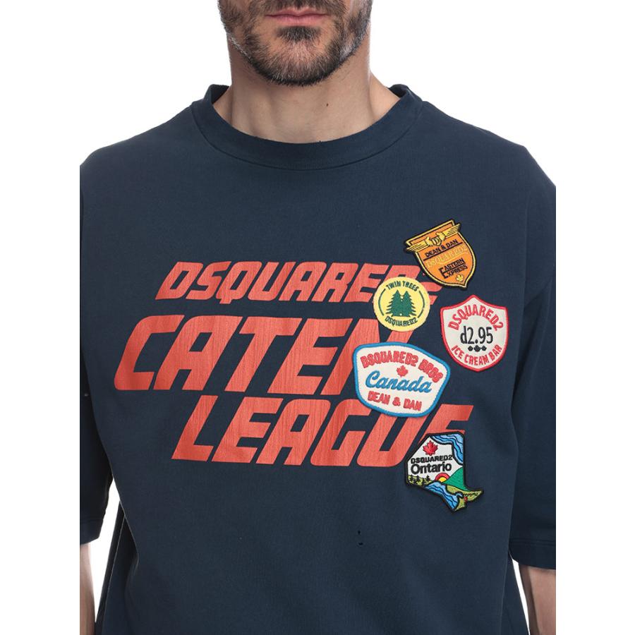 美品 ディースクエアード Tシャツ DSQUARED2 (ディースクエアード) ダメージ クルーネック 半袖 Tシャツ