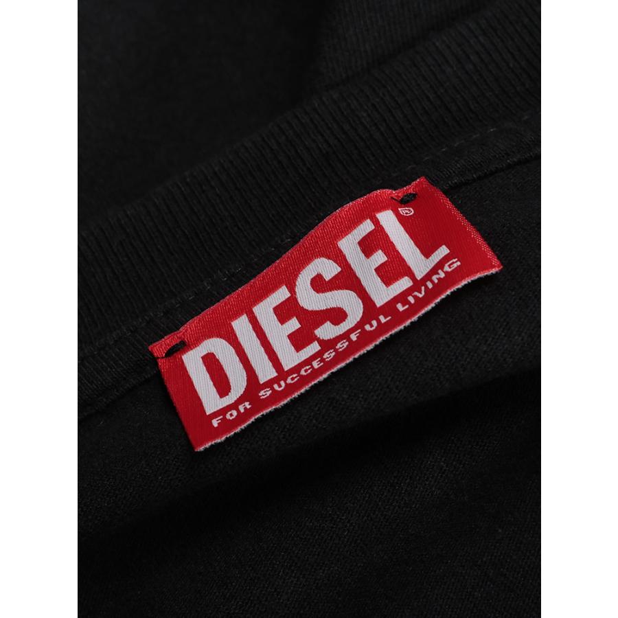 【新品】DIESEL ディーゼル／フロッキーオーバルDロゴTシャツ L DIESEL (ディーゼル) オーバルDロゴ フロッキープリント クルー