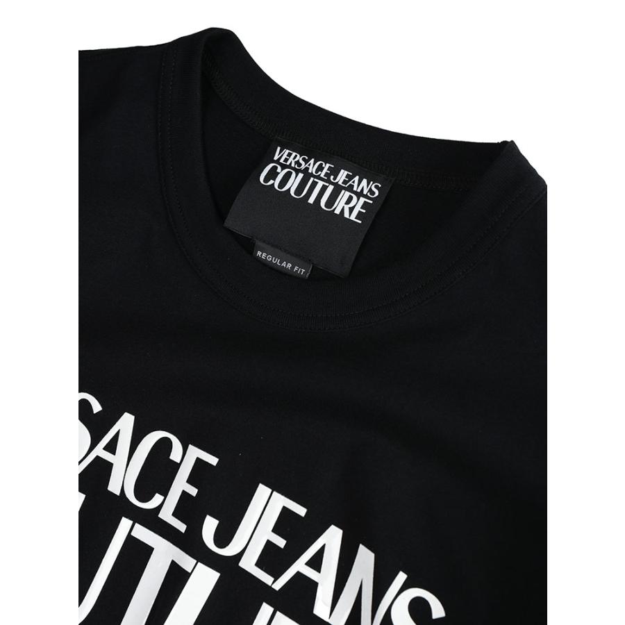 1743 ヴェルサーチ ジーンズクチュール ノースリーブ Tシャツ 黒 ロゴ刺繍 VERSACE - 1743 ヴェルサーチ ジーンズクチュール ノースリーブ T