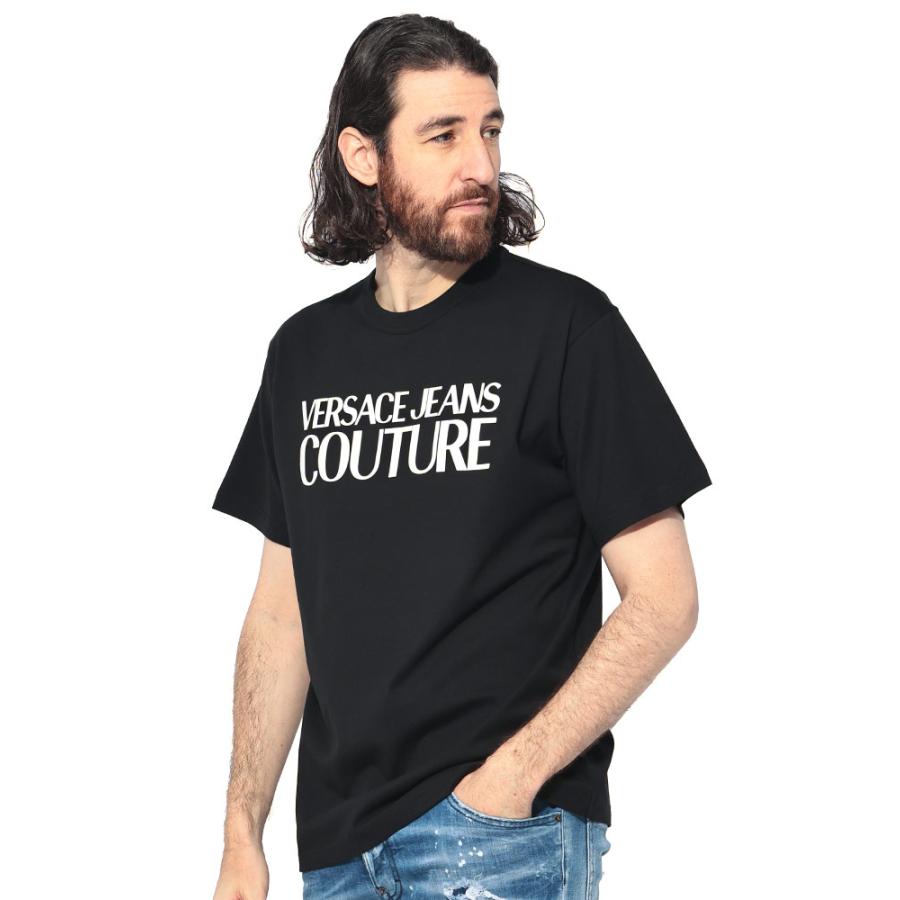 ヴェルサーチジーンズ 半袖 Tシャツ XS 黒 ブラック /NL ■GY58 VERSACE（ヴェルサーチェ） VERSACE JEANS COUTURE ヴェルサーチ