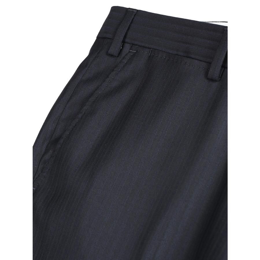 アルマーニ コレッツォーニ シャドーストライプ スーパー150S' 黒 M相当 ARMANI COLLEZIONI - J5030 美品 アルマーニコレッツォーニ 絹混