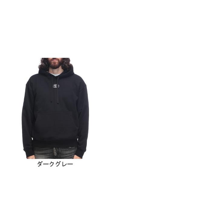【希少デザイン】DIESEL ディーゼル Dロゴ パーカー ブラック Mサイズ DIESEL (ディーゼル) オーバルD メタルロゴ ルーズフィット プル