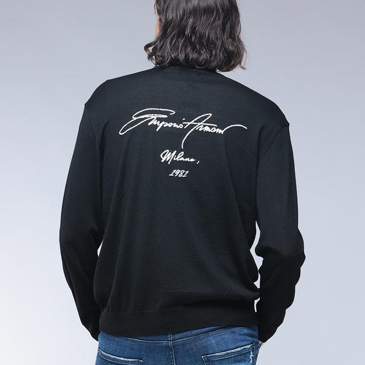 EMPORIO ARMANI ロゴ入り　セーター EMPORIO ARMANI エンポリオアルマーニ メンズ レタリックロゴ ニット