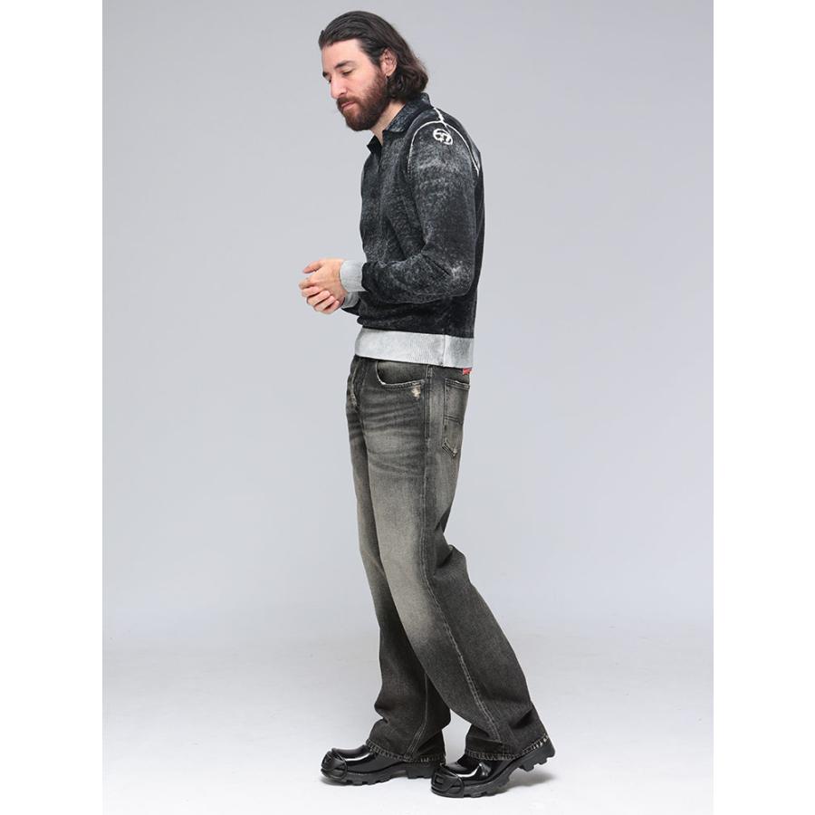 DIESEL（ディーゼル） メンズ ニット 長袖 スキッパーカラー セーター 