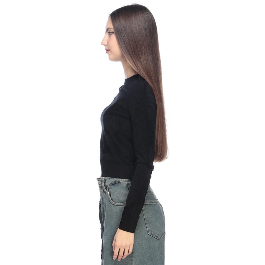 DIESEL ブラック クロップド長袖トップス DIESEL（ディーゼル） ニット トップス レディース カットアウト
