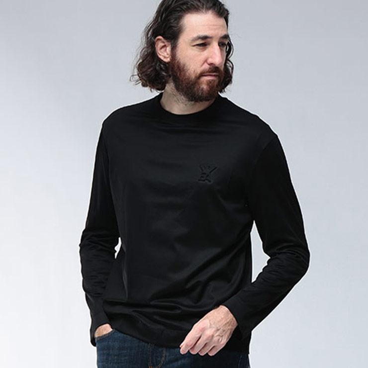 未使用 エンポリオアルマーニ イーグル刺繍 長袖トップス＆パンツ 上下 L 黒 EMPORIO ARMANI エンポリオアルマーニ メンズ ロンT トップス エンボス