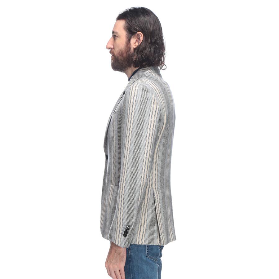 ラルディーニ LARDINI カジュアルジャケット ストレッチ ウール ストライプ シングル ジャケット LD528IF65536 メンズの画像